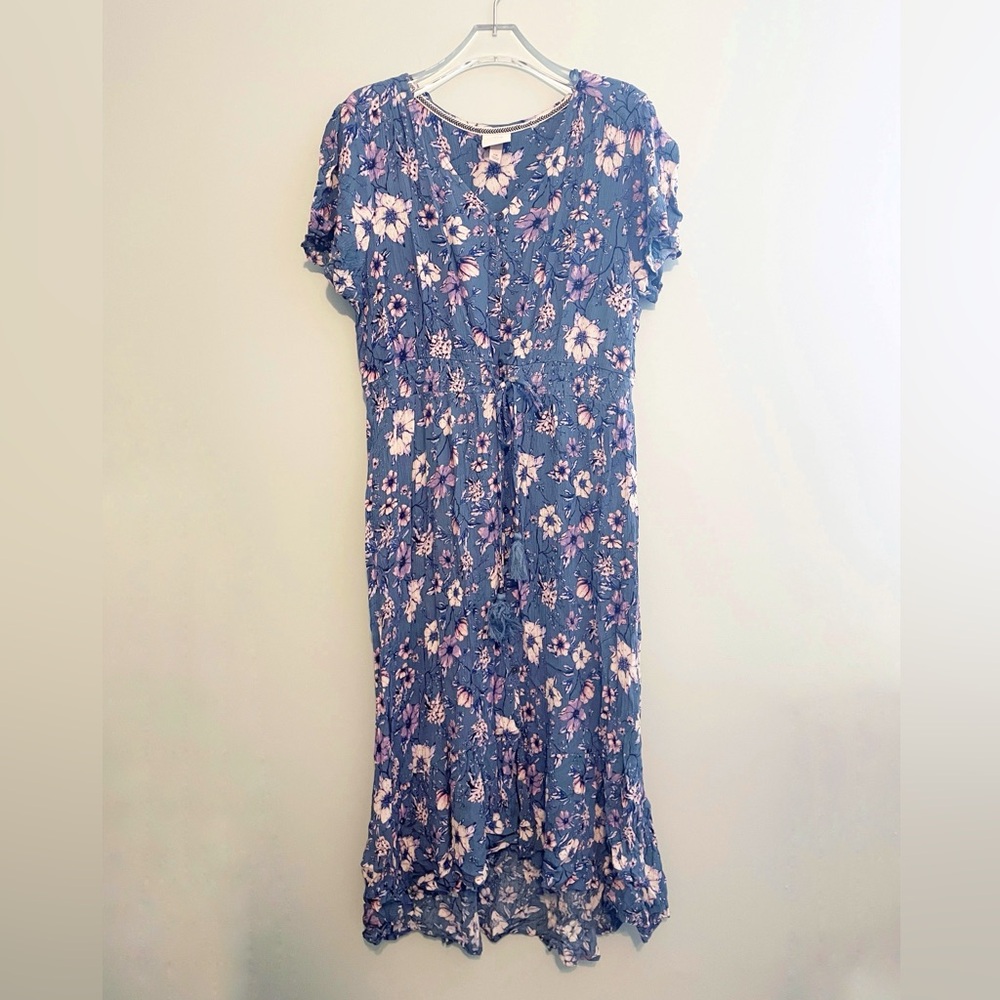 Knox Rose Floral Midi Dress Flutter Sleeves